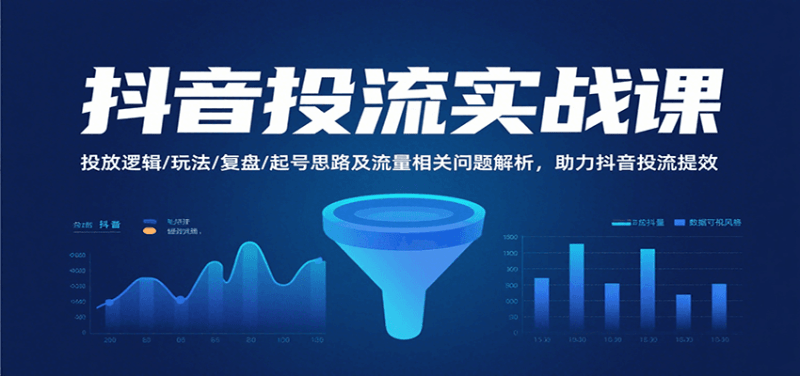 抖音投流实战课，投放逻辑/玩法/复盘/起号思路及流量相关问题解析，助力抖音投流提效-1