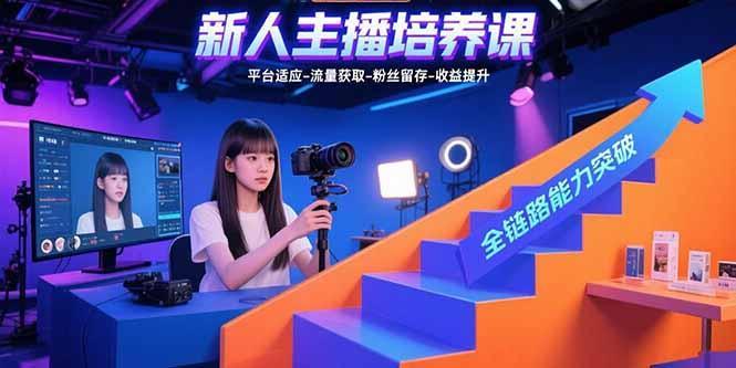 新人主播培养课：平台适应-流量获取-粉丝留存-收益提升 全链路能力突破-1