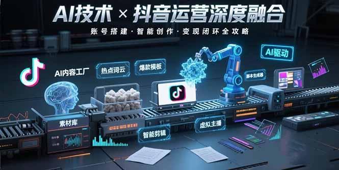 AI技术与抖音运营的深度融合应用：涵盖账号搭建、内容创作、收益变现等-1