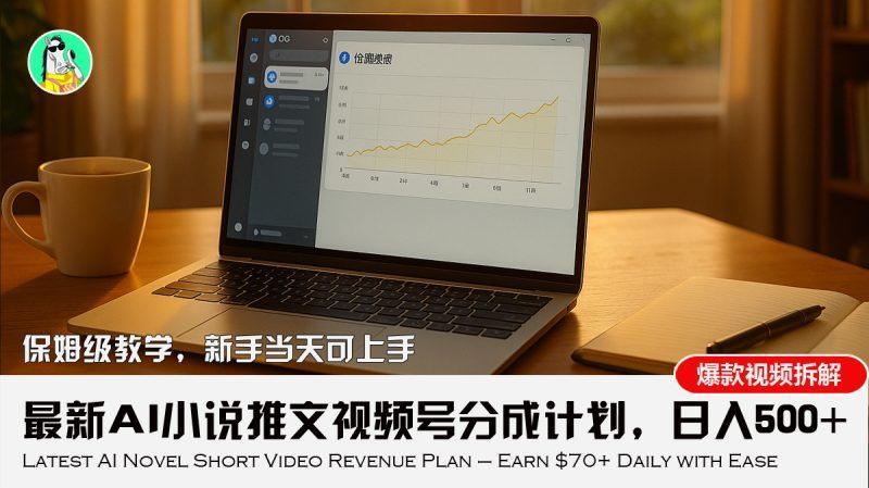 最新AI小说推文视频号分成计划，新手小白也能当天日入500+教程-1