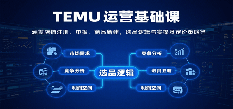 TEMU运营基础课：涵盖店铺注册、申报、商品新建，选品逻辑与实操及定价策略等-1