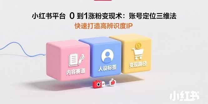 小红书平台0到1涨粉变现术：账号定位三维法，快速打造高辨识度IP-1