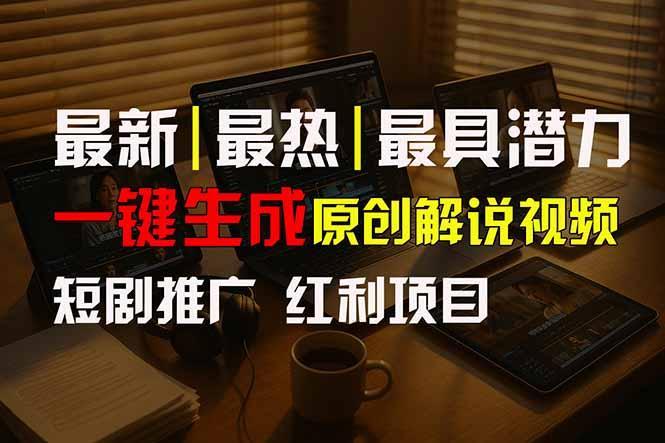 短剧推广新思路，AI一键生成原创解说视频，10分钟产出100条，30天赚了5.5w-1