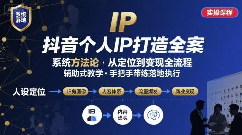 抖音个人IP系统落地实操大课，实操课程，辅助落地-1