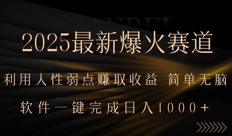 2025最新爆火赛道，利用人生弱点赚取收益，全程一键批量制作，小白轻松…-1