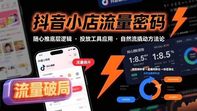 抖音小店流量密码，随心推底层逻辑，投放工具应用，自然流撬动核心方法论-1