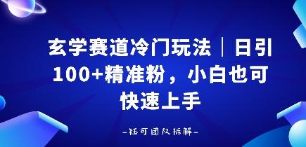玄学赛道冷门玩法，日引100+精准粉，小白也可快速上手
