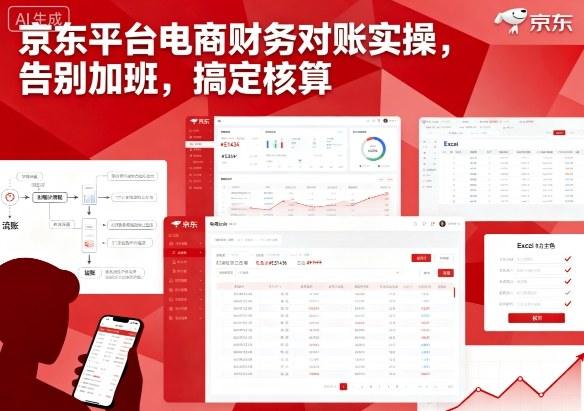 京东平台电商财务对账实操，告别加班，搞定核算