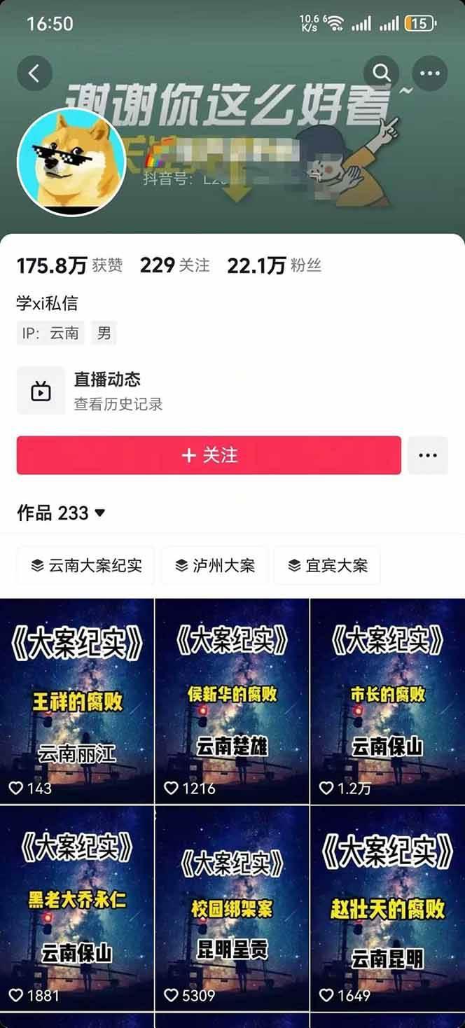 大案纪实解说短视频制作，文案生成、剪辑教学、伙伴计划，单条收益可达7-10元-3