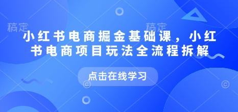 小红书电商掘金课，小红书电商项目玩法全流程拆解（更新9月）
