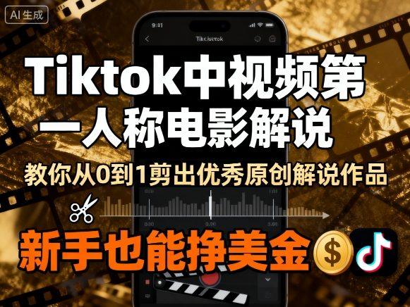 Tiktok中视频第一人称电影解说,教你从0到1剪出一个优秀的原创解说作品,新手也能挣美金-1 Tiktok中视频第一人称电影解说,教你从0到1剪出一个优秀的原创解说作品,新手也能挣美金-1