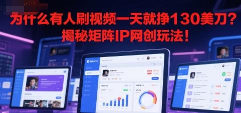 为什么有人刷视频一天就挣130美刀?揭秘矩阵IP网创玩法!-1 为什么有人刷视频一天就挣130美刀?揭秘矩阵IP网创玩法!-1