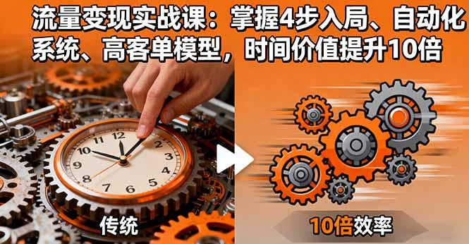 流量变现实战课:掌握4步入局、自动化系统、高客单模型,时间价值提升10倍-1 流量变现实战课:掌握4步入局、自动化系统、高客单模型,时间价值提升10倍-1