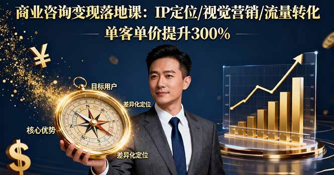 商业咨询变现落地课:IP定位/视觉营销/流量转化,单客单价提升300%-1 商业咨询变现落地课:IP定位/视觉营销/流量转化,单客单价提升300%-1