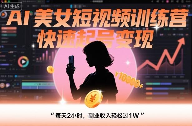 AI美女短视频训练营,快速起号变现,每天2小时,副业收入轻松过1W-1 AI美女短视频训练营,快速起号变现,每天2小时,副业收入轻松过1W-1