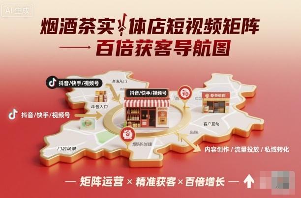 烟酒茶实体店短视频矩阵百倍获客导航图-1 烟酒茶实体店短视频矩阵百倍获客导航图-1