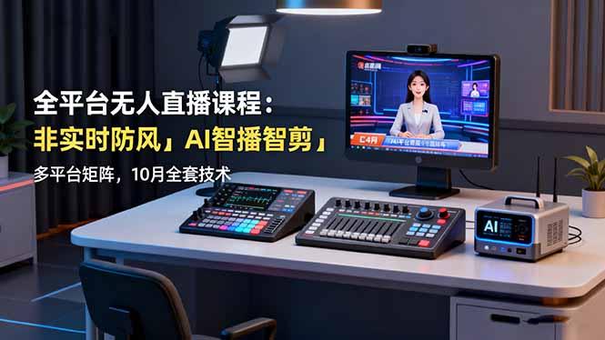 全平台无人直播课程:非实时防风+AI智播智剪+多平台矩阵,10月全套技术-1 全平台无人直播课程:非实时防风+AI智播智剪+多平台矩阵,10月全套技术-1