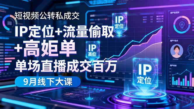 短视频公转私成交9月线下大课,IP定位+流量偷取+高客单,单场直播成交百万-1 短视频公转私成交9月线下大课,IP定位+流量偷取+高客单,单场直播成交百万-1