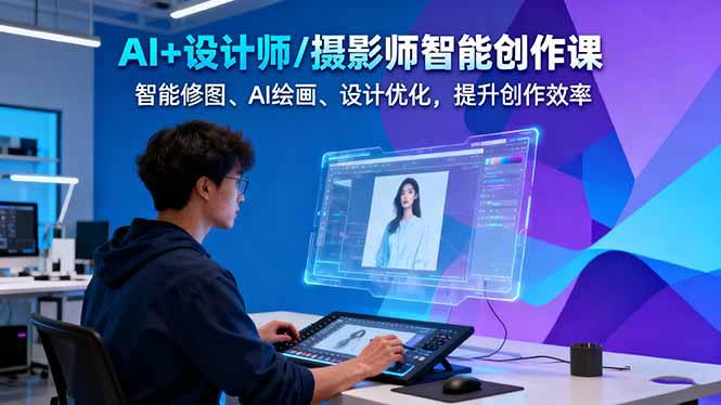 AI+设计师/摄影师智能创作课:智能修图、AI绘画、设计优化,提升创作效率-1 AI+设计师/摄影师智能创作课:智能修图、AI绘画、设计优化,提升创作效率-1