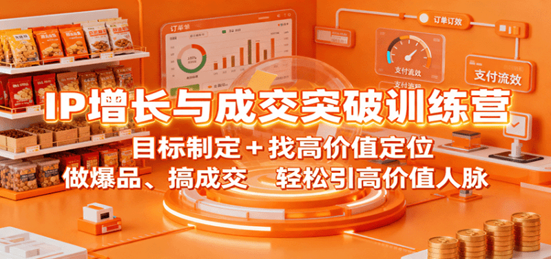 IP增长与成交突破训练营:目标制定+找高价值定位,做爆品、搞成交,轻松引高价值人脉-1 IP增长与成交突破训练营:目标制定+找高价值定位,做爆品、搞成交,轻松引高价值人脉-1