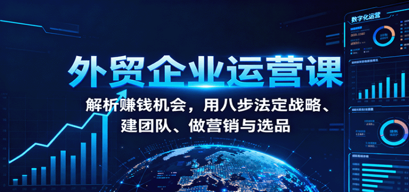 外贸企业运营课:解析赚钱机会,用八步法定战略、建团队、做营销与选品-1 外贸企业运营课:解析赚钱机会,用八步法定战略、建团队、做营销与选品-1