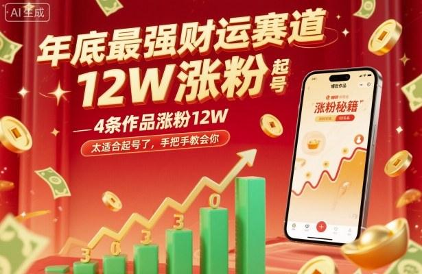年底最强财运赛道,4条作品涨粉12W,太适合起号了,手把手教会你-1 年底最强财运赛道,4条作品涨粉12W,太适合起号了,手把手教会你-1