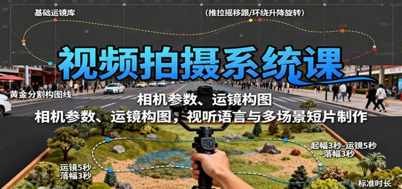 视频拍摄系统课:相机参数、运镜构图,视听语言与多场景短片制作-1 视频拍摄系统课:相机参数、运镜构图,视听语言与多场景短片制作-1