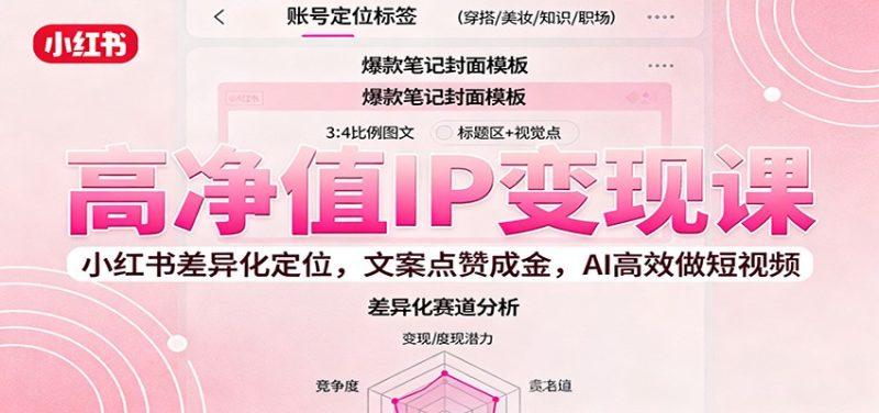 高净值IP变现课:小红书差异化定位,文案点赞成金, AI高效做短视频-1 高净值IP变现课:小红书差异化定位,文案点赞成金, AI高效做短视频-1