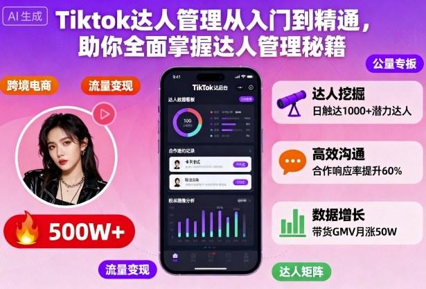 Tiktok达人管理从入门到精通,助你全面掌握达人管理秘籍-1 Tiktok达人管理从入门到精通,助你全面掌握达人管理秘籍-1