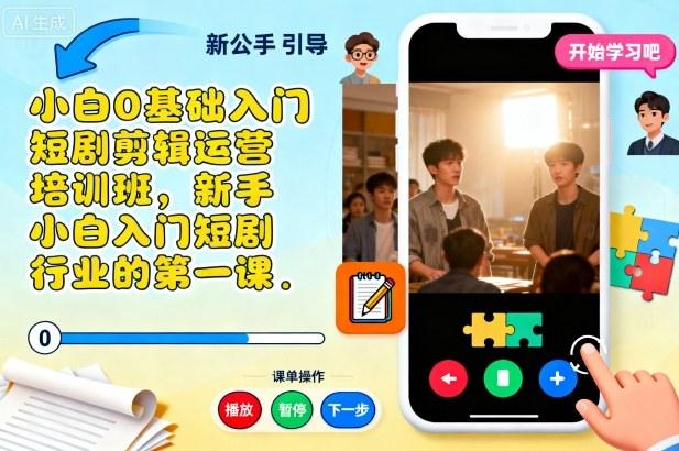 小白0基础入门短剧剪辑运营培训班,新手小白入门短剧行业的第一课-1 小白0基础入门短剧剪辑运营培训班,新手小白入门短剧行业的第一课-1