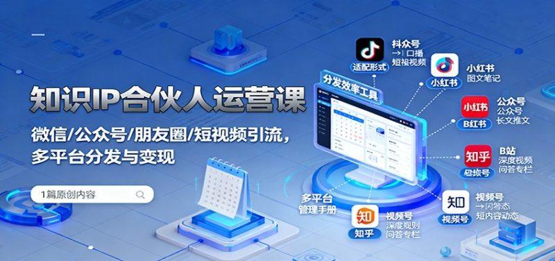 知识IP合伙人运营课:微信/公众号/朋友圈/短视频引流,多平台分发与变现-1 知识IP合伙人运营课:微信/公众号/朋友圈/短视频引流,多平台分发与变现-1