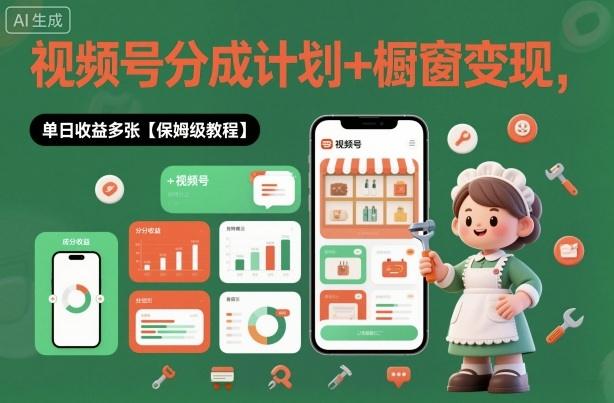 外面收费1980视频号分成计划+橱窗变现,单日收益多张【保姆级教程】-1 外面收费1980视频号分成计划+橱窗变现,单日收益多张【保姆级教程】-1