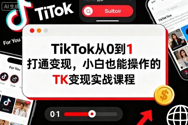 TikTok从0到1打通变现,小白也能操作的TK变现实战课程-1 TikTok从0到1打通变现,小白也能操作的TK变现实战课程-1