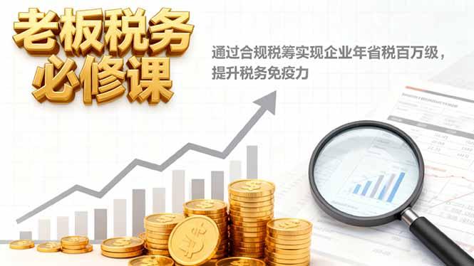 老板税务必修课,通过合规税筹实现企业年省税百万级,提升税务免疫力-1 老板税务必修课,通过合规税筹实现企业年省税百万级,提升税务免疫力-1