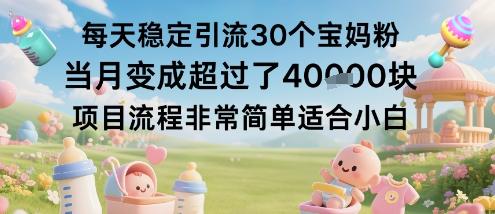 每天稳定引流30个宝妈粉当月变成超过了1W+项目流程非常简单适合小白-1 每天稳定引流30个宝妈粉当月变成超过了1W+项目流程非常简单适合小白-1