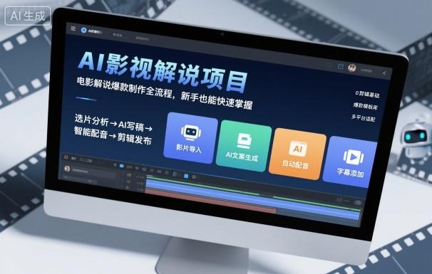 AI影视解说项目，电影解说爆款制作全流程，新手也能快速掌握