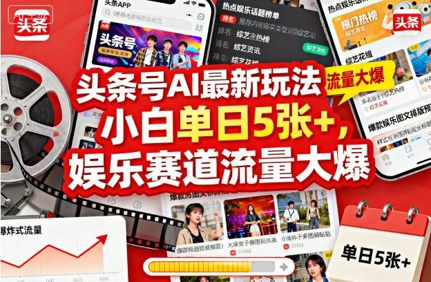 头条号AI最新玩法,小白单日5张+,娱乐赛道流量大爆-1 头条号AI最新玩法,小白单日5张+,娱乐赛道流量大爆-1