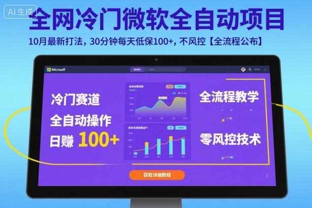 全网冷门微软全自动挂G项目,10月最新打法,30分钟每天低保100+,不风控【全流程公布】【揭秘】-1 全网冷门微软全自动挂G项目,10月最新打法,30分钟每天低保100+,不风控【全流程公布】【揭秘】-1