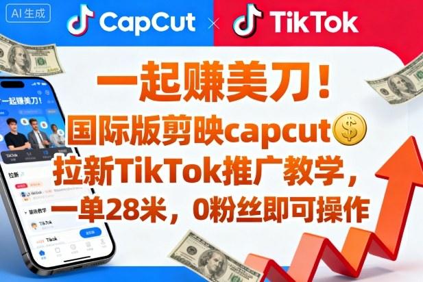 一起賺美刀!国际版剪映capcut拉新TikTok推广教学,一单28米,0粉丝即可操作(附推广入口和教学)-1 一起賺美刀!国际版剪映capcut拉新TikTok推广教学,一单28米,0粉丝即可操作(附推广入口和教学)-1