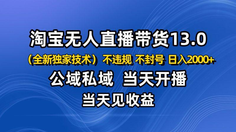 淘宝无人直播13.0,公域私域技术,不封号,不违规 布局下半年旺季赛道,日入2000+-1 淘宝无人直播13.0,公域私域技术,不封号,不违规 布局下半年旺季赛道,日入2000+-1