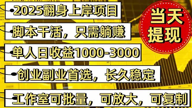 2025翻身上岸项目脚本干活,内部客户经理内部开号,单人日收益1000-300…-1 2025翻身上岸项目脚本干活,内部客户经理内部开号,单人日收益1000-300…-1