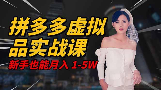 2025 拼多多虚拟品系统实战课，轻资产项目，可矩阵开工作室，新手也能…