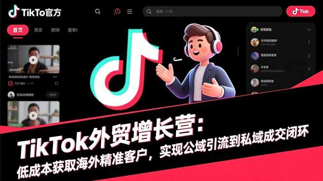 TikTok外贸增长营:低成本获取海外精准客户,实现公域引流到私域成交闭环-1 TikTok外贸增长营:低成本获取海外精准客户,实现公域引流到私域成交闭环-1