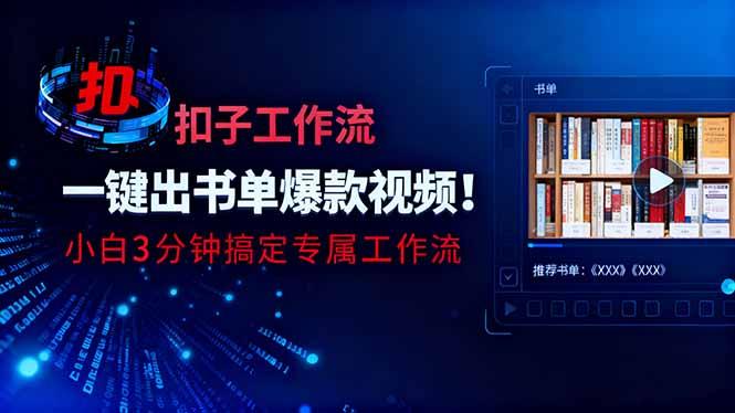 利用扣子工作流一键生成书单爆款视频,小白三分钟搞定专属工作流-1 利用扣子工作流一键生成书单爆款视频,小白三分钟搞定专属工作流-1