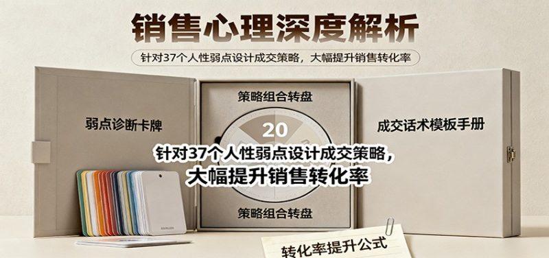 销售心理深度解析:针对37个人性弱点设计成交策略,大幅提升销售转化率!-1 销售心理深度解析:针对37个人性弱点设计成交策略,大幅提升销售转化率!-1