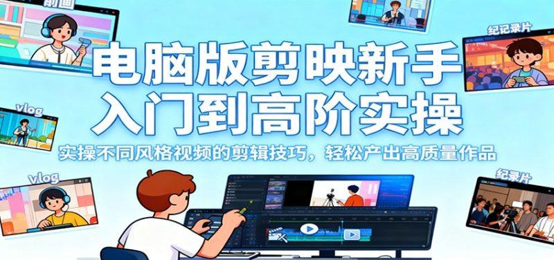 电脑版剪映新手入门到高阶实操,实操不同风格视频的剪辑技巧,轻松产出高质量作品-1 电脑版剪映新手入门到高阶实操,实操不同风格视频的剪辑技巧,轻松产出高质量作品-1