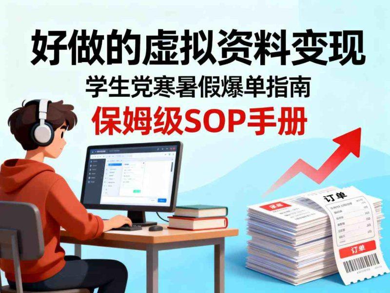 好做的虚拟资料变现,针对学生群体,寒暑假销量夸张【保姆级SOP手册】-1 好做的虚拟资料变现,针对学生群体,寒暑假销量夸张【保姆级SOP手册】-1
