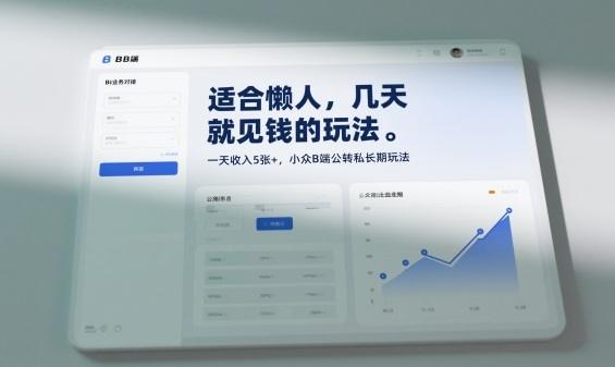 适合懒人,几天就见钱的玩法,一天收入5张+,小众B端公转私长期玩法-1 适合懒人,几天就见钱的玩法,一天收入5张+,小众B端公转私长期玩法-1
