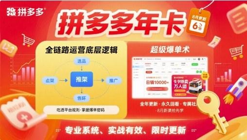 拼多多年卡,拼多多全链路运营底层逻辑,超级爆单术【更新10月】-1 拼多多年卡,拼多多全链路运营底层逻辑,超级爆单术【更新10月】-1