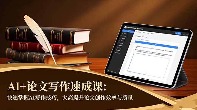 AI+论文写作速成课:快速掌握AI写作技巧,大幅提升论文创作效率与质量-1 AI+论文写作速成课:快速掌握AI写作技巧,大幅提升论文创作效率与质量-1